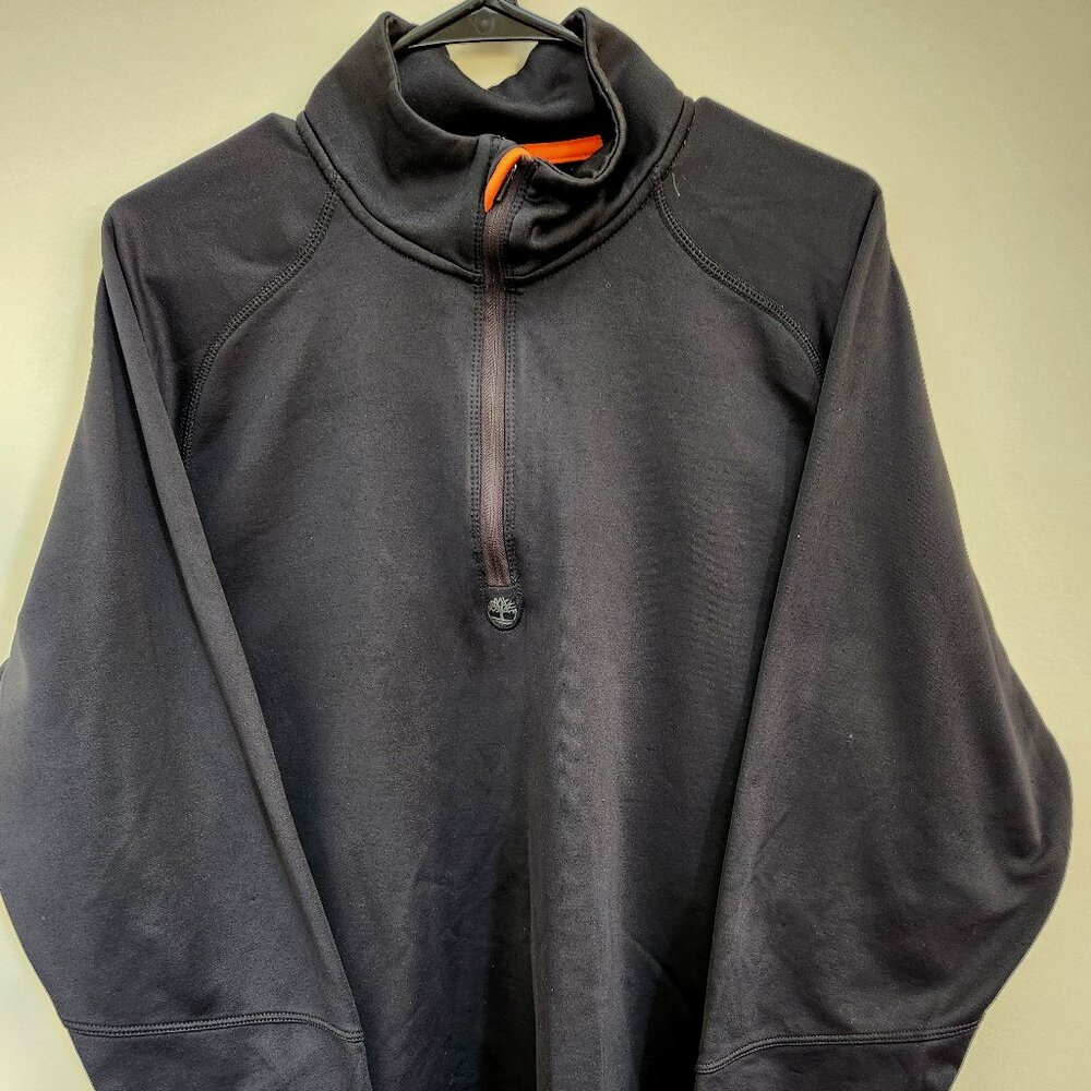 Timberland Jacket Men's XL Black/Orange 1/4 Zip Pullover Outdoor Sports